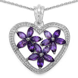 2.25 ct Genuine Amethyst .925 Sterling Silver Pendant