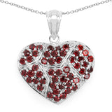 2.60 ct. Genuine Garnet .925 Sterling Silver Pendant