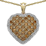 14K Yellow Gold Plated 1.01 Carat Genuine Citrine .925 Sterling Silver Pendant