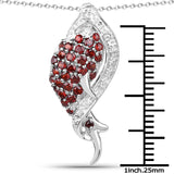 0.99 Carat Genuine Garnet and White Topaz .925 Sterling Silver Pendant
