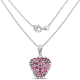 2.55 Carat Genuine Rhodolite & Ruby .925 Sterling Silver Pendant