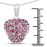 2.55 Carat Genuine Rhodolite & Ruby .925 Sterling Silver Pendant