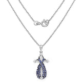 1.74 Carat Genuine Tanzanite .925 Sterling Silver Pendant