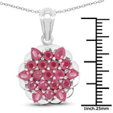 2.89 Carat Genuine Ruby .925 Sterling Silver Pendant