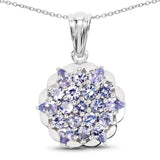 2.14 Carat Genuine Tanzanite .925 Sterling Silver Pendant
