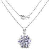 2.14 Carat Genuine Tanzanite .925 Sterling Silver Pendant