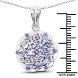 2.14 Carat Genuine Tanzanite .925 Sterling Silver Pendant