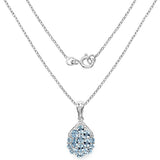 2.06 Carat Genuine Aquamarine & White Diamond .925 Sterling Silver Pendant