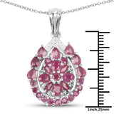 3.58 Carat Genuine Ruby & White Topaz .925 Sterling Silver Pendant