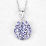 2.64 Carat Genuine Tanzanite and White Topaz .925 Sterling Silver Pendant