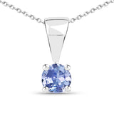 0.23 Carat Genuine Tanzanite Sterling Silver Pendant
