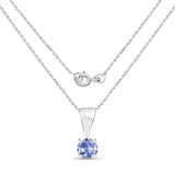 0.23 Carat Genuine Tanzanite Sterling Silver Pendant