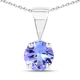 0.95 Carat Genuine Tanzanite .925 Sterling Silver Pendant