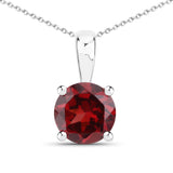1.50 ct Genuine Garnet .925 Sterling Silver Pendant