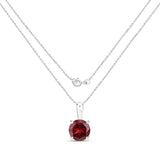 1.50 ct Genuine Garnet .925 Sterling Silver Pendant