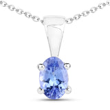 0.44 carat Genuine Tanzanite .925 Sterling Silver Pendant for women