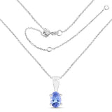 0.44 carat Genuine Tanzanite .925 Sterling Silver Pendant for women