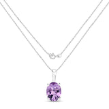 1.60 Carat Genuine Amethyst .925 Sterling Silver Pendant