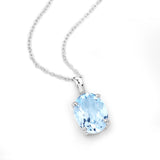 2.00 ct Genuine Blue Topaz .925 Sterling Silver Pendant