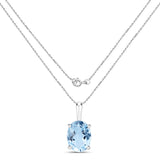 2.00 ct Genuine Blue Topaz .925 Sterling Silver Pendant