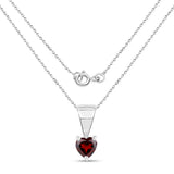 14K White Gold Plated 0.32 Carat Genuine Garnet Sterling Silver Pendant
