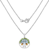 3.40 Carat Genuine Blue Topaz, Peridot & Citrine .925 Sterling Silver Pendant