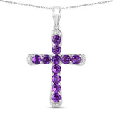 2.64 Carat Genuine Amethyst .925 Sterling Silver Pendant