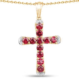 14K Yellow Gold Plated 3.30 Carat Genuine Rhodolite .925 Sterling Silver Pendant