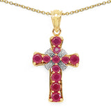 2.76 Carat Genuine Glass Filled Ruby .925 Sterling Silver Pendant