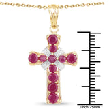 2.67 Carat Glass Filled Ruby .925 Sterling Silver Pendant