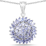 3.25 Carat Genuine Tanzanite .925 Sterling Silver Pendant