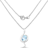 2.55 Carat Genuine Blue Topaz .925 Sterling Silver Pendant