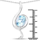 2.55 Carat Genuine Blue Topaz .925 Sterling Silver Pendant