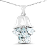1.75 Carat Genuine Aquamarine .925 Sterling Silver Pendant