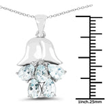 1.75 Carat Genuine Aquamarine .925 Sterling Silver Pendant