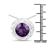 3.30 ct. Genuine Amethyst .925 Sterling Silver Pendant