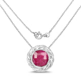 6.31 Carat Genuine Ruby .925 Sterling Silver Pendant