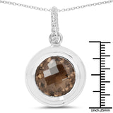 9.25 Carat Genuine Smoky Quartz .925 Sterling Silver Pendant