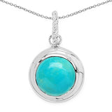 8.05 Carat Genuine Turquoise .925 Sterling Silver Pendant
