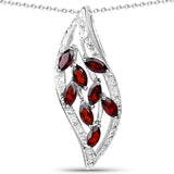 1.60 Carat Genuine Garnet .925 Sterling Silver Pendant