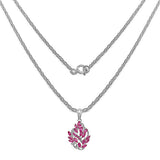 2.22 Carat Genuine Ruby & White Topaz .925 Sterling Silver Pendant