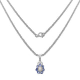 1.74 Carat Genuine Ethiopian Opal & Tanzanite .925 Sterling Silver Pendant