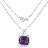 5.85 Carat Genuine Amethyst .925 Sterling Silver Pendant
