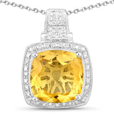 5.70 Carat Genuine Citrine .925 Sterling Silver Pendant