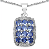 1.20 Carat Genuine Tanzanite .925 Sterling Silver Pendant
