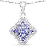 1.47 ct. Genuine Tanzanite .925 Sterling Silver Pendant