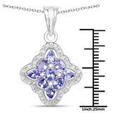1.47 ct. Genuine Tanzanite .925 Sterling Silver Pendant