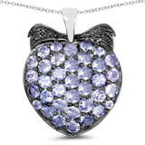 3.47 Carat Genuine Tanzanite .925 Sterling Silver Pendant