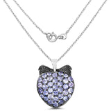 3.47 Carat Genuine Tanzanite .925 Sterling Silver Pendant