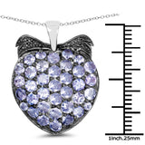 3.47 Carat Genuine Tanzanite .925 Sterling Silver Pendant